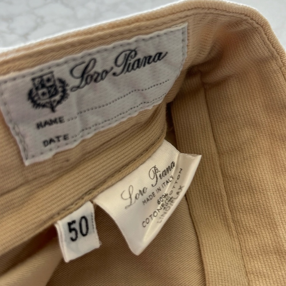 Loro Piana cotton linen pants 34in/EU50